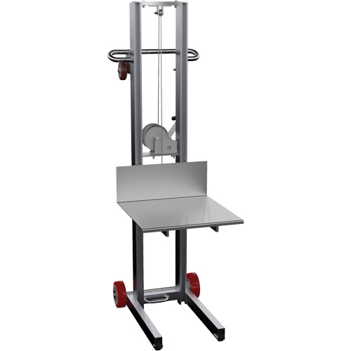 Platform Lift Stacker, Hand Winch Operated, 400 lbs. Capacity, 58" Max Lift D. Morneault & Fils