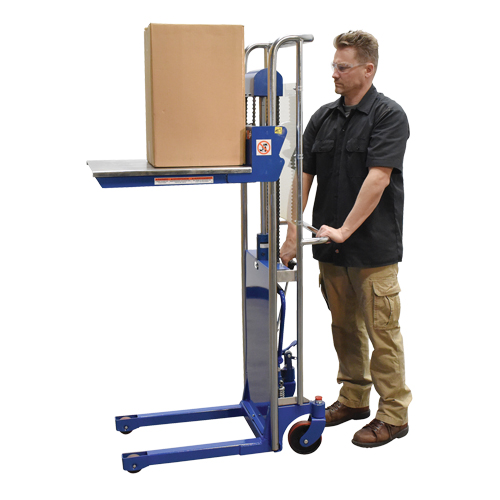 Hefti-Lift Load Stacker, Foot Pump Operated, 880 lbs. Capacity, 59" Max Lift D. Morneault & Fils