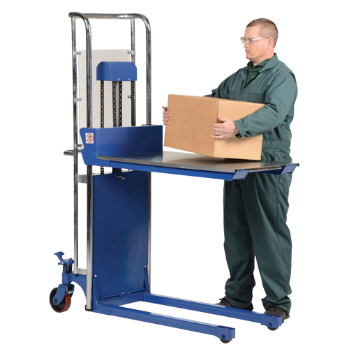 Hefti-Lift Load Stacker, Foot Pump Operated, 300 lbs. Capacity, 59" Max Lift D. Morneault & Fils