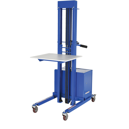 Quick Lift Stacker, Electric Operated, 400 lbs. Capacity, 57" Max Lift D. Morneault & Fils
