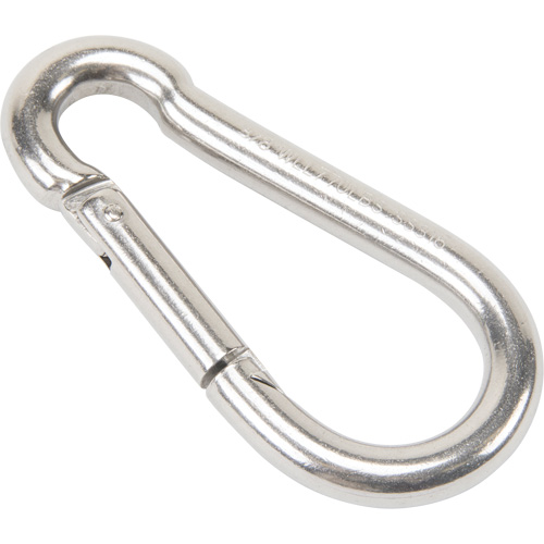 Stainless Steel Snap Hook, 770 lbs (0.385 tons) Working Load Limit, 3/8" Size, 5/8" Eye D. Morneault & Fils