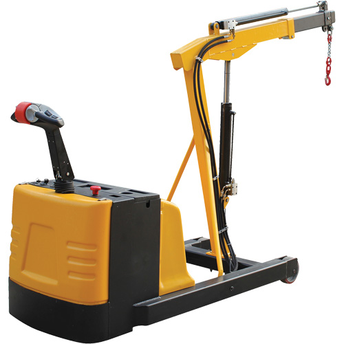 Electric Powered Floor Crane, 8.8' Lift, 1500 lbs. (0.75 tons), 44-1/4" Arm, 62-1/4" H D. Morneault & Fils
