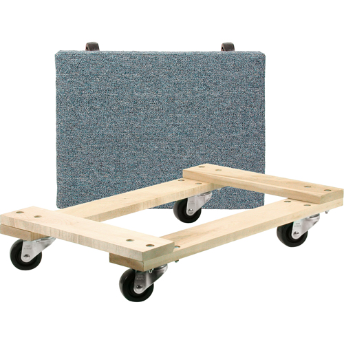 Wood Dollies - Medium-Duty, Polyolefin Wheels, 900 lbs. Capacity, 18" W x 24" D x 7" H D. Morneault & Fils