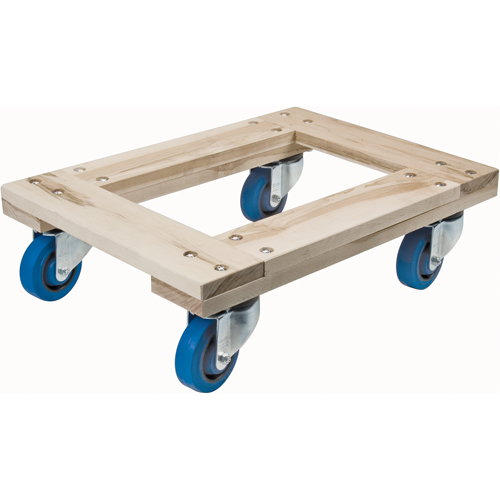 Chariots en bois franc - usage intensif, Roues en Caoutchouc, Capacit&eacute; de 1400 lb, 18" la x 30" p x 7" h D. Morneault & Fils