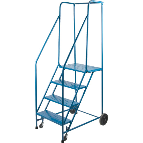 CSA-Certified Rolling Step Ladder, 4 Steps, 22" Step Width, 37" Platform Height, Steel D. Morneault & Fils