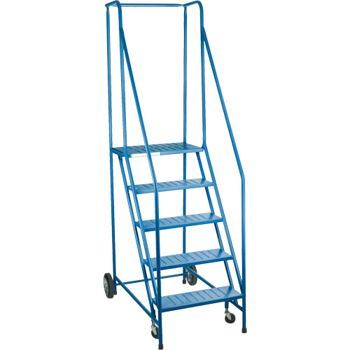 CSA-Certified Rolling Step Ladder, 5 Steps, 22" Step Width, 46" Platform Height, Steel D. Morneault & Fils