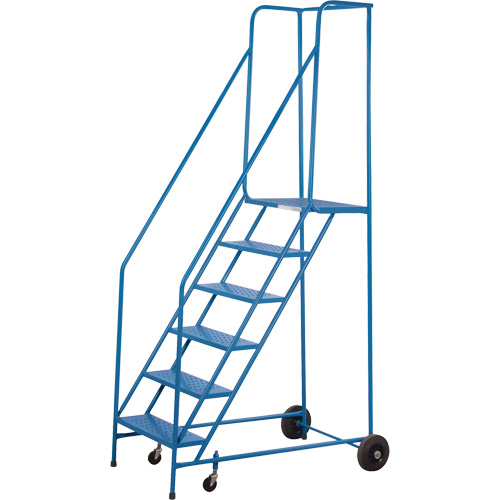 CSA-Certified Rolling Step Ladder, 6 Steps, 22" Step Width, 55" Platform Height, Steel D. Morneault & Fils