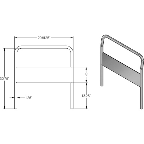 30" Chrome Handle for Platform Truck D. Morneault & Fils
