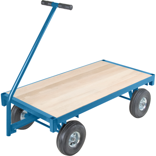 Chariots wagon ergonomiques &agrave; plateforme, 24" la x 48" lo, 45" Poign&eacute;e, 1000 lb Capacit&eacute;, 10" Dia. de roue, Pneumatique Roues D. Morneault & Fils