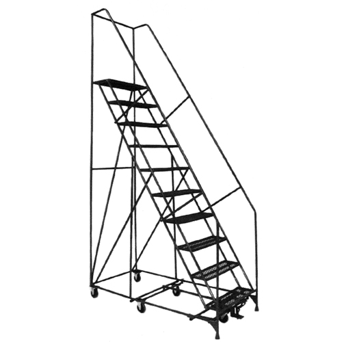 &eacute;chelles Pivotantes A/Roulettes Au Centre, 12 marches, Largeur de la marche 24", Hauteur de la plateforme 120", Acier D. Morneault & Fils