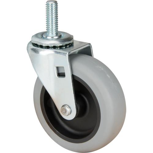 Roulette &agrave; tige, Pivotant, Diam&egrave;tre 3" (76 mm), Capacit&eacute; 80 lb (36 kg) D. Morneault & Fils