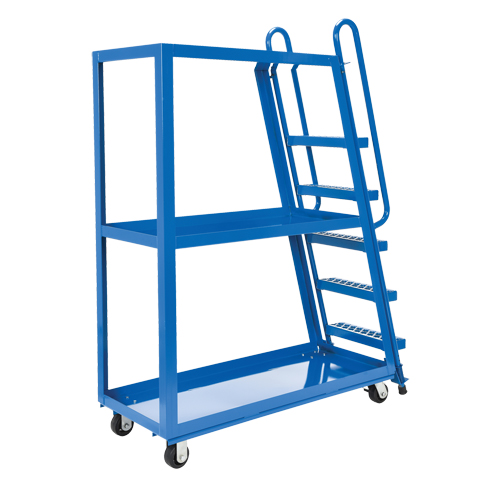 Stock Picking Cart, Steel, 21-7/8" W x 56-1/8" D, 3 Shelves, 1000 lbs. Capacity D. Morneault & Fils