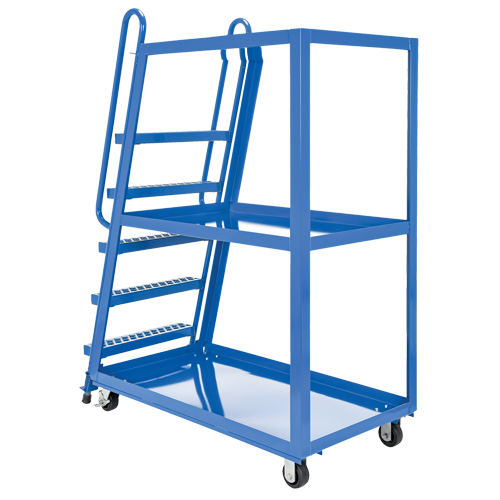Stock Picking Cart, Steel, 27-7/8" W x 56-1/8" D, 3 Shelves, 1000 lbs. Capacity D. Morneault & Fils