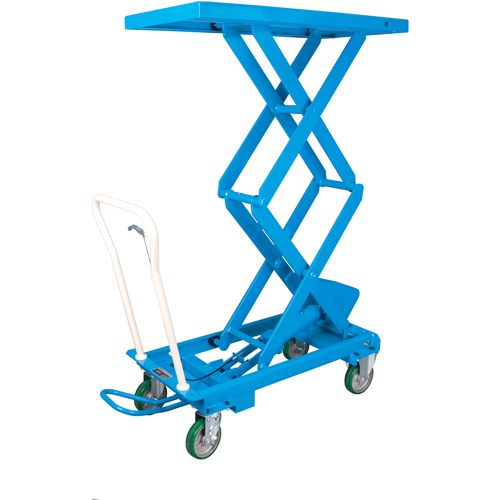 Scissor Lift Tables, 20-1/2" L x 39-3/4" W, Steel, 660 lbs. Capacity D. Morneault & Fils