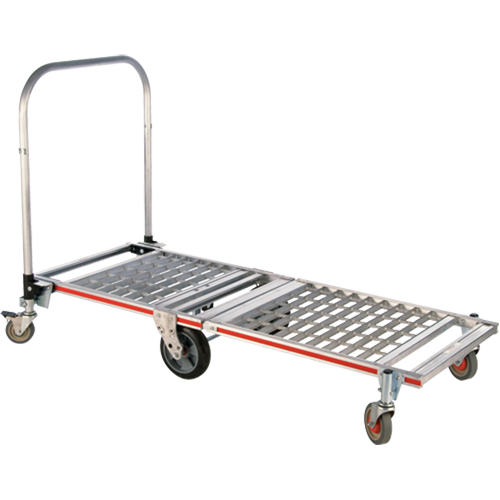 Six Wheel Folding Platform Truck, Aluminum, 1550 lbs., 61-7/8" L x 23-1/4" W, 39" High D. Morneault & Fils