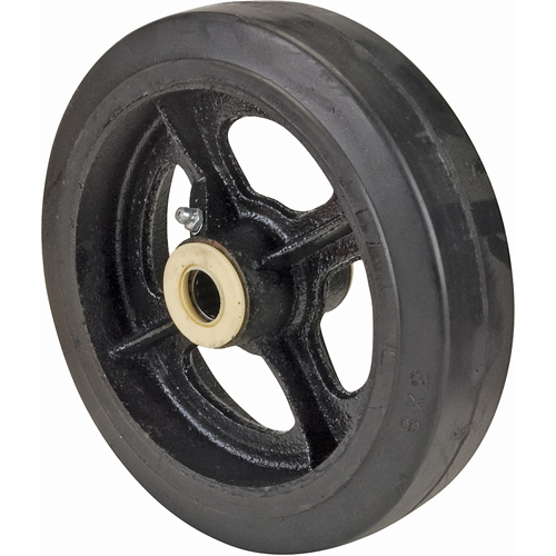 Rubber Wheels, 8" (203 mm) Dia. x 2" (51 mm) W, 600 lbs. (272 kg.) Capacity D. Morneault & Fils