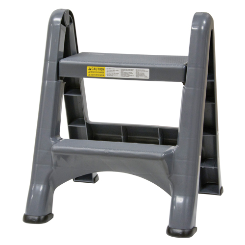 Folding Step Stool, 2 Steps, 19-1/2" x 20-1/2" x 22-3/4" High D. Morneault & Fils