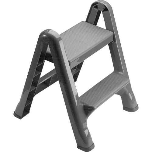 Folding Step Stool, 2 Steps, 19-1/2" x 20-1/2" x 22-3/4" High D. Morneault & Fils