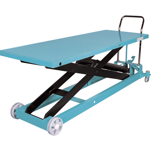 Heavy-Duty Hydraulic Scissor Lift Table, 80-1/8" L x 29-1/2" W, Steel, 2200 lbs. Capacity D. Morneault & Fils