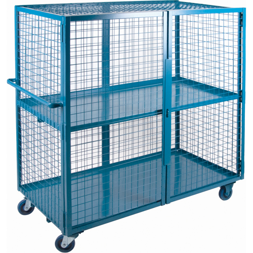 Wire Mesh Truck, 2 Tiers, 63" L x 32" W x 62.5" H, 1200 lbs. Cap. D. Morneault & Fils