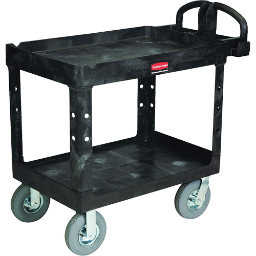 Heavy-Duty Utility Cart, 2 Tiers, 25-1/4" x 37-1/8 x 36-3/8", 500 lbs. Capacity D. Morneault & Fils