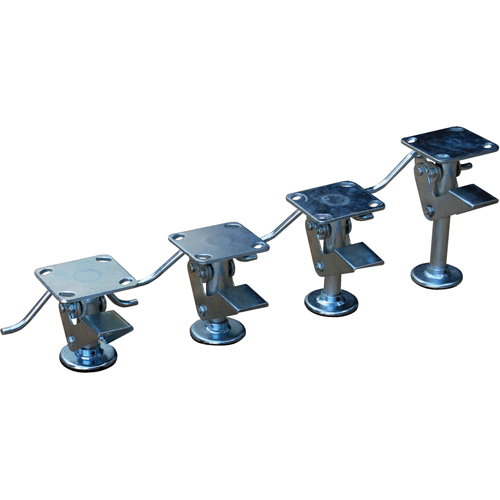 Floor Lock Brakes - Standard Duty, 9-13/16" Extended Height, 8-3/4" Retracted Height, Galvanized D. Morneault & Fils
