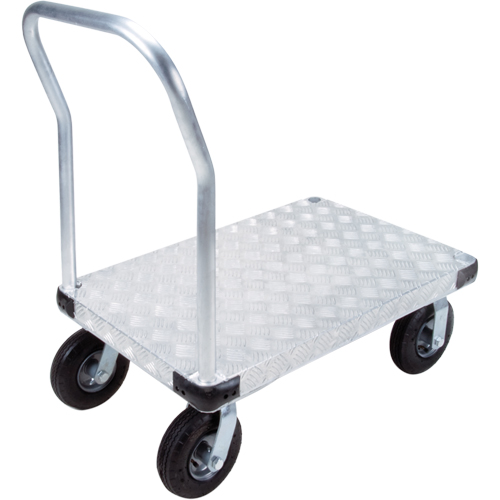 Aluminum Platform Truck, 24" W x 36" L, 1400 lbs. Cap., Pneumatic Wheels D. Morneault & Fils