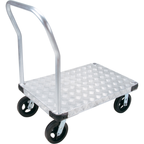 Aluminum Platform Truck, 24" W x 36" L, 2000 lbs. Cap., Mold-on Rubber Wheels D. Morneault & Fils