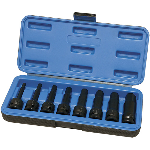 Metric Impact Socket Set, Hex, 1/2" Drive, 8 Pcs D. Morneault & Fils