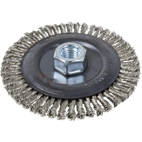 Disque m&eacute;tallique &agrave; brosse &eacute;troit, Dia. 6", Fils 0,022", Arbre 5/8"-11 D. Morneault & Fils