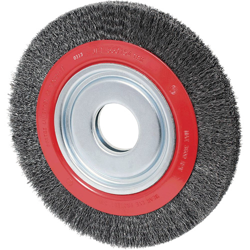 Crimped Wire Wheel, 6" Dia., 0.02" Fill, 1/2"/2"/5/8" Arbor D. Morneault & Fils
