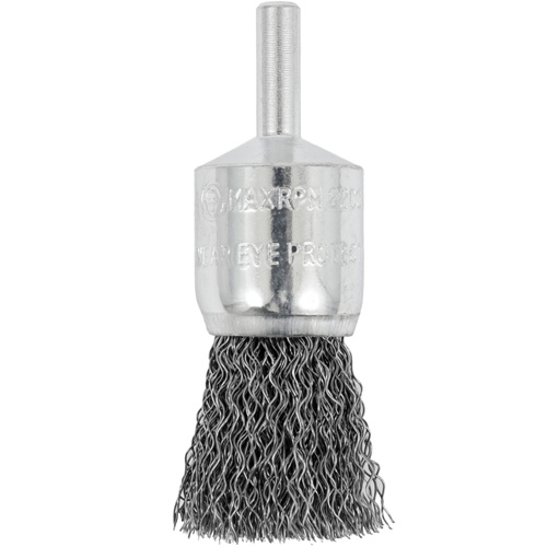 Shaft Mounted Crimped End Brush, 3/4", 0.012" Fill, 1/4" Shank D. Morneault & Fils