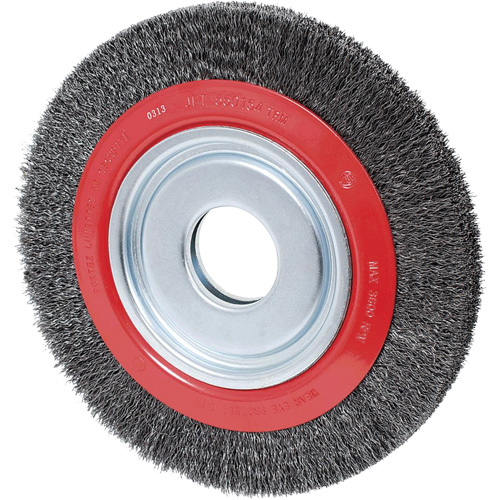 Crimped Wire Wheel, 10" Dia., 0.02" Fill, 2" Arbor D. Morneault & Fils