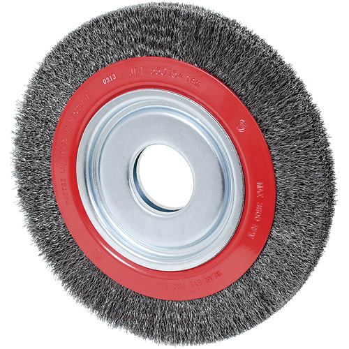 Crimped Wire Wheel, 10" Dia., 0.014" Fill, 2" Arbor D. Morneault & Fils