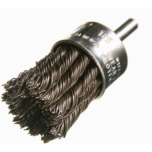 Knotted Wire End Brushes, 1" Dia., 0.012" Wire Dia., 1/4" Shank D. Morneault & Fils