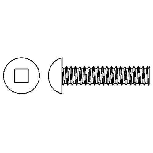 Round Head Machine Screws, #6-32 x 3" L, Zinc Plated D. Morneault & Fils