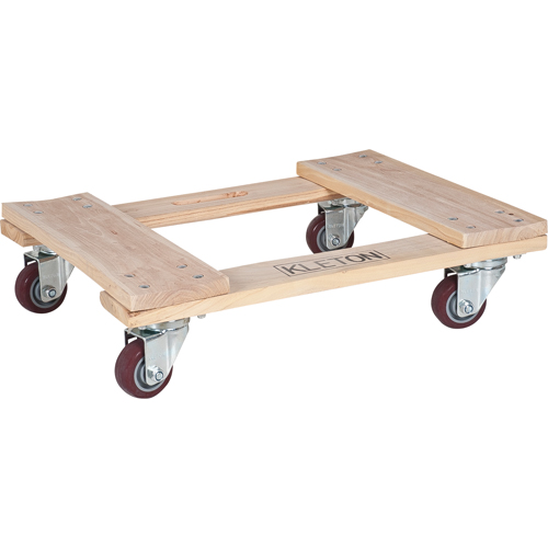 Hardwood Dolly, Polyurethane Wheels, 900 lbs. Capacity, 18" W x 24" D x 7" H D. Morneault & Fils