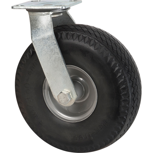 Roulettes anticrevaisons, Pivotant, 10" (254 mm), Anticrevaison, 300 lb (136 kg) D. Morneault & Fils