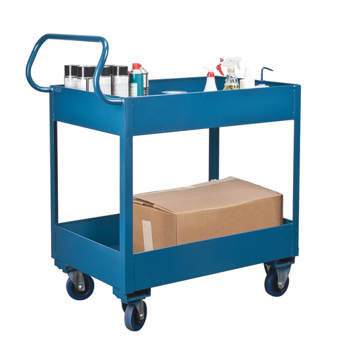 Deep Lipped Service Cart, 2 Tiers, 24" W x 47" H x 36" D, 1200 lbs. Capacity D. Morneault & Fils
