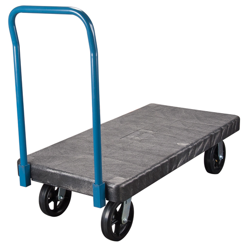 Plastic Platform Trucks, 60" L x 30" W, 2000 lbs. Cap., Mold-on Rubber Wheels D. Morneault & Fils