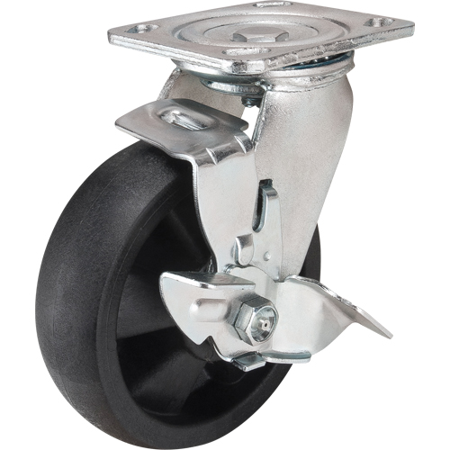 Roulettes haute temp&eacute;rature, Pivotant avec frein, 6" (152,4 mm), Nylon, 880 lb (399 kg) D. Morneault & Fils