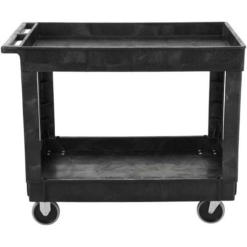 Flat Handle Utility Cart, 2 Tiers, 40" x 32-1/4" x 24", 500 lbs. Capacity D. Morneault & Fils