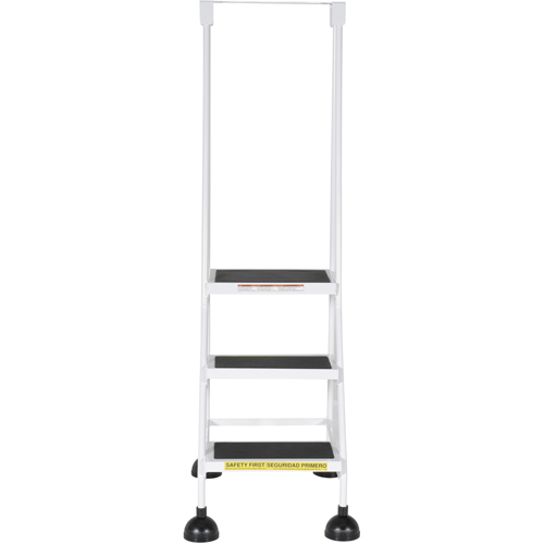 Stop-Step Ladders, 3 Steps, 16" Step Width, 28-11/16" Platform Height, Steel D. Morneault & Fils