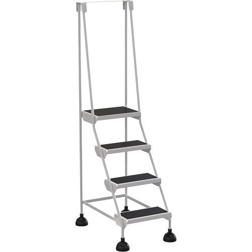 Stop-Step Ladders, 4 Steps, 16" Step Width, 38-3/16" Platform Height, Steel D. Morneault & Fils