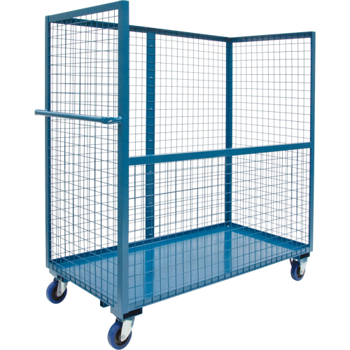 Wire Mesh Stock Truck, Steel, 30" x 55" x 48", 2400 lbs. Capacity D. Morneault & Fils