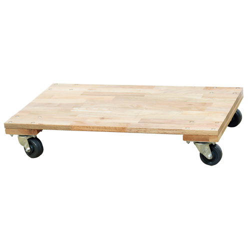 Socle roulant &agrave; plateforme en bois solide, Roues en Caoutchouc, Capacit&eacute; de 900 lb, 18" la x 30" p x 6" h D. Morneault & Fils