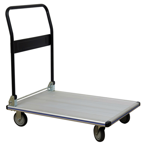 Folding Handle Platform Truck, Aluminum, 550 lbs., 35-1/2" L x 24" W, 35-1/2" High D. Morneault & Fils