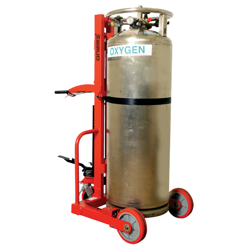 Hydraulic Large Liquid Gas Cylinder Cart HLCC-B, Polyurethane Wheels, 20" W x 20" D Base, 1000 lbs. D. Morneault & Fils