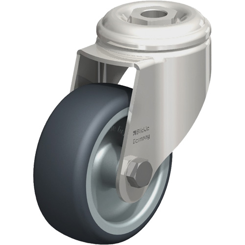 Roulette en &eacute;lastom&egrave;re thermoplastique acier inoxydable, Pivotant, Diam&egrave;tre 3-1/8" (79,5 mm), Capacit&eacute; 220 lb (100 kg) D. Morneault & Fils