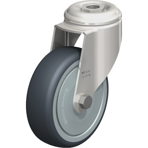 Roulette en &eacute;lastom&egrave;re thermoplastique acier inoxydable, Pivotant, Diam&egrave;tre 4" (102 mm), Capacit&eacute; 240 lb (108 kg) D. Morneault & Fils
